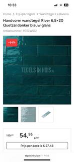 Handvorm wandtegel River 6,5 20 Quetzal petrol/blauw/glans, Ophalen, 60 cm of meer, Minder dan 20 cm, Zo goed als nieuw