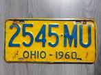 Kentekenplaat Ohio USA 1960 Nummerplaat Nummerbord, Verzamelen, Auto's, Gebruikt, Ophalen of Verzenden