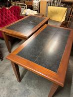 Tafels Belgisch Hartsteen - Hout - Vintage - Antiek - Kroeg, Ophalen, Zo goed als nieuw, 150 tot 200 cm, Vier personen