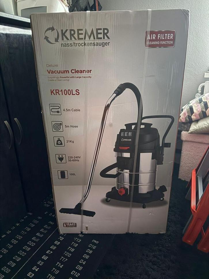 Kremer KR100LS Stofzuiger Nat/Droog, Doe-het-zelf en Verbouw, Reinigingsmachines, Nieuw, Overige typen, Ophalen