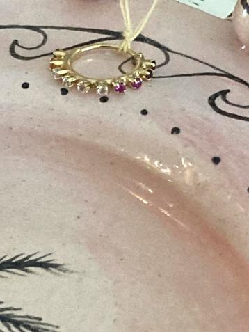 ️Anna nina oorbel single rainbow edelstenen 14 kt nieuw 585 beschikbaar voor biedingen