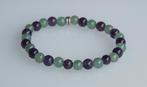 Prachtige armband met Amethist en Aventurijn, Verzenden, Paars, Nieuw, Elastiek