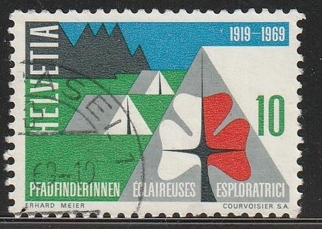 Zwitserland 1969 895 Scouting, Gest, Ophalen of Verzenden, Gestempeld