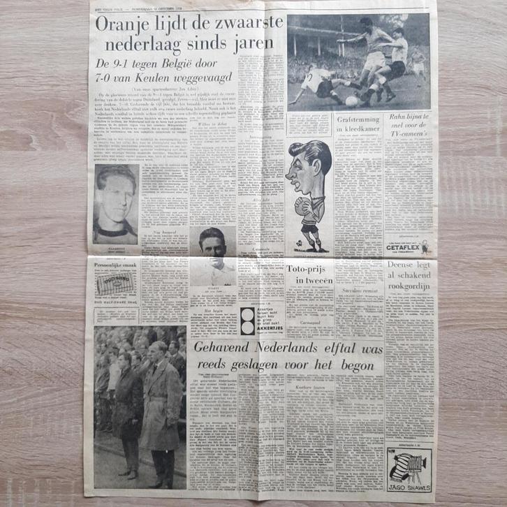 Interland West-Duitsland - Nederland 22 okt 1959 uitslag 7-0, Verzamelen, Sportartikelen en Voetbal, Zo goed als nieuw, Poster, Plaatje of Sticker