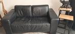 Zwarte leren bank - 165cm breed, Huis en Inrichting, Banken | Bankstellen, Ophalen