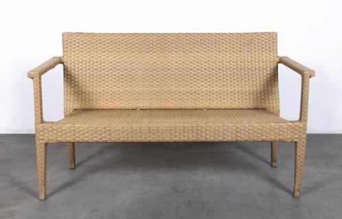 terrasbank Wicker Satelliet 140cm (13stuks), Tuin en Terras, Tuinbanken, Gebruikt, Wicker, Ophalen of Verzenden