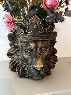 Decoratieve vaas / bloempot leeuwenkop kroon(excl. bloemen), Overige materialen, Overige kleuren, Ophalen of Verzenden, Zo goed als nieuw
