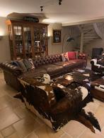 Chesterfield- KENSINGTON 6SEATER VINTAGE CIGAR XXXL, Huis en Inrichting, Ophalen, Zo goed als nieuw, Leer