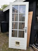 Merbau tuindeur met driepuntsslot en hr++ dubbelglas, Ophalen, Gebruikt, Minder dan 80 cm, Minder dan 200 cm