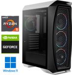 AeroCool GAME PC Ryzen 5/16GB/512GB SSD/GTX1050 Ti 4GB/W11, Computers en Software, Desktop Pc's, 16 GB, Met videokaart, Gebruikt