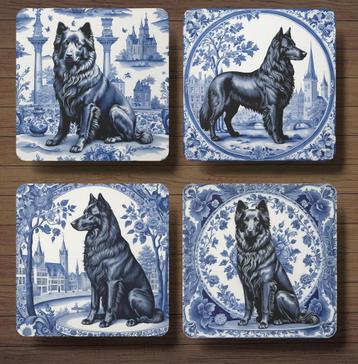 Groenendaeler Delfts Blauw onderzetters met houder beschikbaar voor biedingen