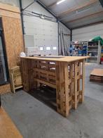 Stoere pallet bar / statafel – met stroomvoorziening, Huis en Inrichting, Barren, Ophalen, Zo goed als nieuw