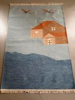 Nieuw handgeweven wollen vloerkleed scandinavian landscape, Scandinavisch design, 100 tot 150 cm, Geen, Ophalen of Verzenden
