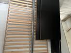 2 persoons bed zonder matras, Ophalen, Zwart, 140 cm, Twijfelaar