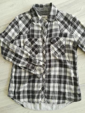 DENIM CO bloes grijs ecru ruit maat 38 - nieuw - beschikbaar voor biedingen