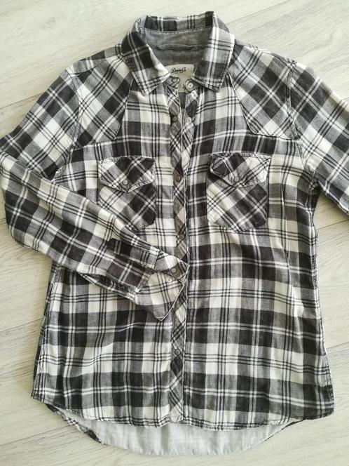 DENIM CO bloes grijs ecru ruit maat 38 - nieuw -, Kleding | Dames, Blouses en Tunieken, Nieuw, Maat 38/40 (M), Grijs, Ophalen of Verzenden