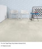 Grote Pvc click Tegel Soft Concrete 40195 Actie €17,95p/m2, Pvc click vloer minimaal light grijs, 75 m² of meer, Nieuw, Ophalen of Verzenden