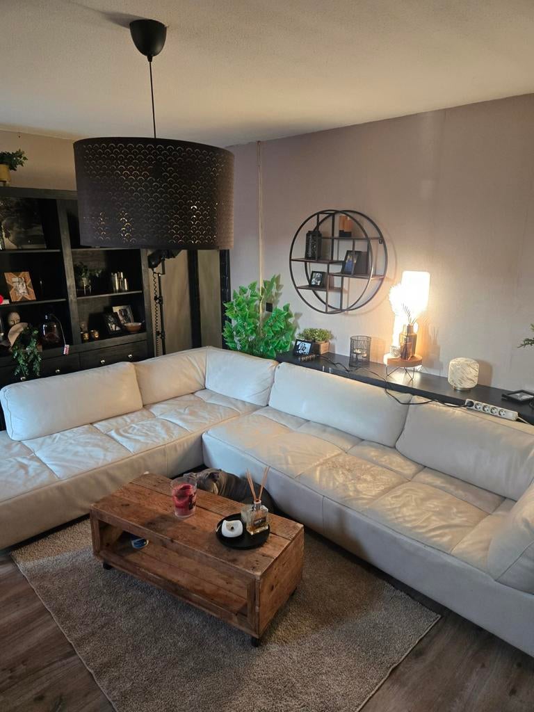 Hoekbank Eleonora – echt leder – 300  210 cm – gebruiksspor, Ophalen, Gebruikt