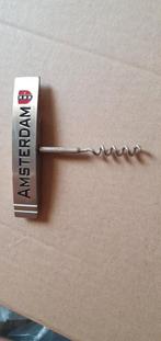 AMSTERDAM kurkentrekker en flessendop-opener, Ophalen of Verzenden, Zo goed als nieuw, Rvs of Chroom, Los bestek