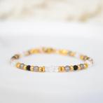 Armband met Herkimer diamant, rookkwarts & zwarte toermalijn, Zwart, Nieuw, Ophalen of Verzenden, Met edelsteen