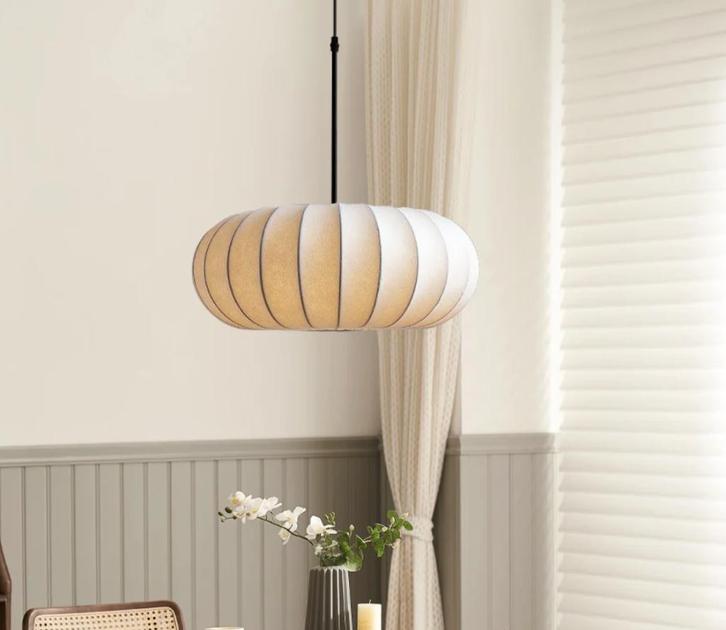 Prachtige nieuwe Japandi hanglamp, Huis en Inrichting, Lampen | Hanglampen, Nieuw, 50 tot 75 cm, Stof, Ophalen of Verzenden