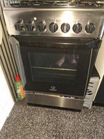Indesit gasfornuis met oven en draaispit, Gebruikt, Hete lucht, Oven met grill, Ophalen