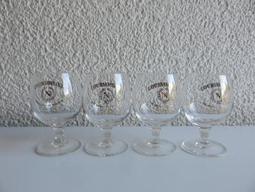 4 Courvoisier cognacglazen, cognac merkglazen, Verzamelen, Glas en Borrelglaasjes, Zo goed als nieuw, Borrel- of Shotglas, Ophalen of Verzenden