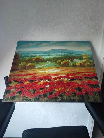 Groot landschapsschilderij op canvas – 61x49 cm – beschikbaar voor biedingen