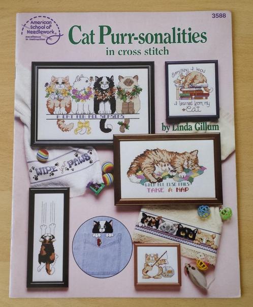 Cat Purr-sonalities Patronen - Linda Gillum - 1992, Hobby en Vrije tijd, Borduren en Borduurmachines, Gebruikt, Patroon, Handborduren