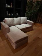 Gloednieuwe compacte bank met hocker 195x65x75 cmKleur beige, Huis en Inrichting, Banken | Sofa's en Chaises Longues, 150 tot 200 cm