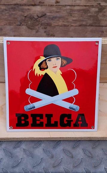 Tof emaille reclamebord Belga sigaretten. beschikbaar voor biedingen