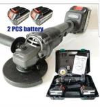 Draadloze Elektrische Haakse Slijper Met 2 batterij €100,00, Ophalen of Verzenden, Haakse handslijpmachine