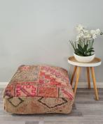 Vintage berber poef, marokkaanse zitkussen roze, Verzenden, Nieuw, 50 tot 75 cm, 50 tot 75 cm
