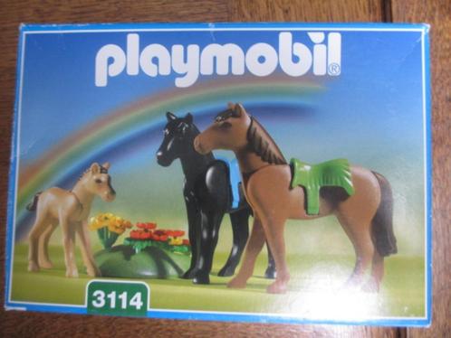 manege boerderij 3114 paarden 4 zadels merrie veulen 100%, Kinderen en Baby's, Speelgoed | Playmobil, Zo goed als nieuw, Complete set