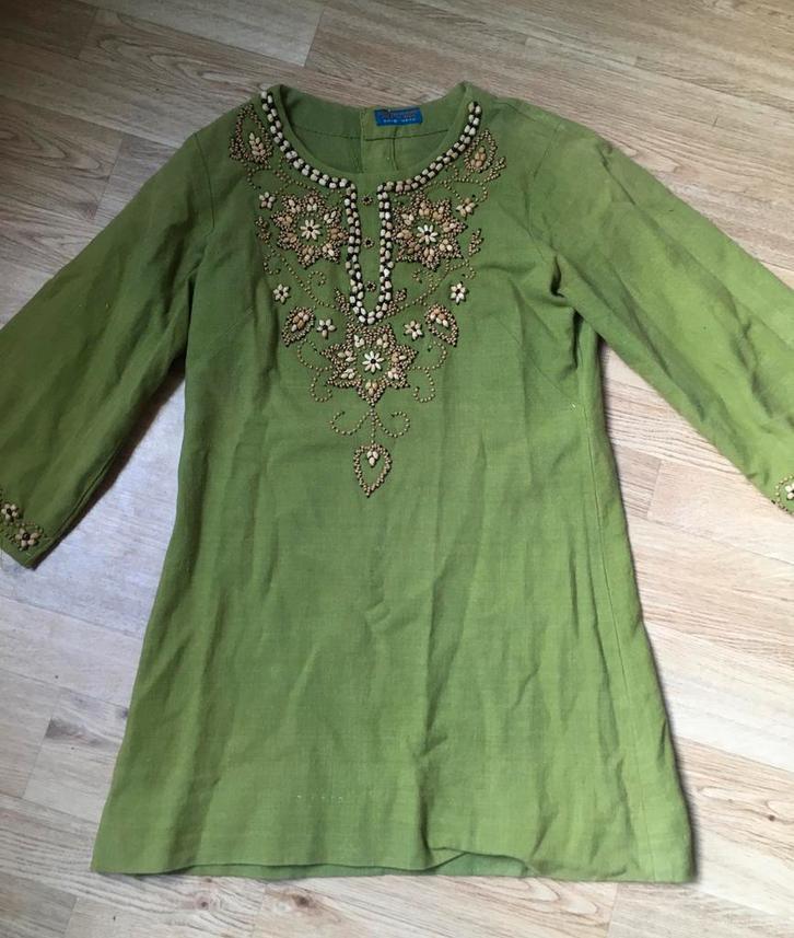 Vintage tuniekje groen S, Kleding | Dames, Blouses en Tunieken, Gedragen, Maat 36 (S), Groen, Ophalen of Verzenden
