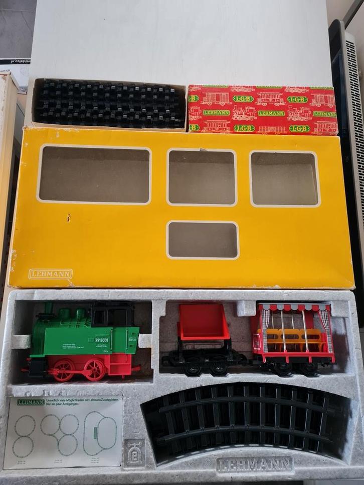 LGB groot spoor batterij startset + extra rails 85/100, Hobby en Vrije tijd, Modeltreinen | Overige schalen, Gebruikt, Treinset