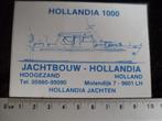 sticker jachtbouw hollandia hoogezand logo 1000 jachten, Verzamelen, Stickers, Verzenden, Zo goed als nieuw, Bedrijf of Vereniging