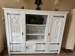 Prachtige witte gerestaureerde antieke houten kast, Ophalen, Zo goed als nieuw, 25 tot 50 cm
