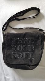 Schoudertas zwart - "Free your Soul", Ophalen of Verzenden, Zo goed als nieuw, Zwart