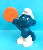 Smurf met munt / smurfen / Hong Kong., Poppetje, Figuurtje of Knuffel, Zo goed als nieuw, Verzenden