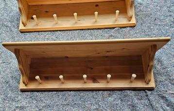 2 kapstokken hout onbehandeld 79 x 19,1 cm beschikbaar voor biedingen