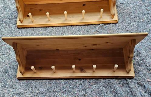2 kapstokken hout onbehandeld 79 x 19,1 cm, Huis en Inrichting, Woonaccessoires | Kapstokken, Zo goed als nieuw, Wandkapstok, Minder dan 100 cm