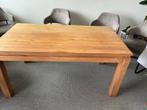 Teakhouten set: eettafel, salontafel (met lade) & tv-meubel, Ophalen, Gebruikt, 100 tot 150 cm, Teakhout