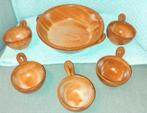 Leuk Vintage Tapas setje., Ophalen of Verzenden, Aardewerk, Overige stijlen, Schaal of Schalen