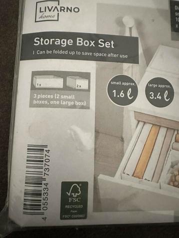 Nieuw: 3 delig opbergmanden/ opbergboxen set beschikbaar voor biedingen