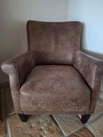 Stoere nubuck stoel, Ophalen, Minder dan 75 cm, Leer, 50 tot 75 cm