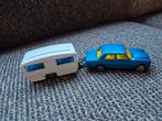 Corgi Mercedes 240d met Caravan - Blauw, Ophalen of Verzenden