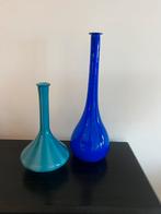 Hand geblazen vazen. Menno Kroon, Huis en Inrichting, Ophalen, Blauw, Minder dan 50 cm, Glas
