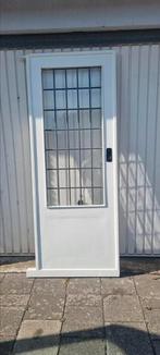 Oude glas in lood Ensuite schuifdeur uit jaren 30, Doe-het-zelf en Verbouw, Deuren en Horren, Ophalen, Gebruikt