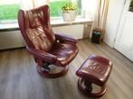 Stressless relax fauteuil met voetenbank, Huis en Inrichting, Fauteuils, Minder dan 75 cm, Gebruikt, Hout, 50 tot 75 cm